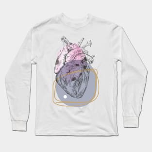 Anatomical heart, engraving drawing. Long Sleeve T-Shirt